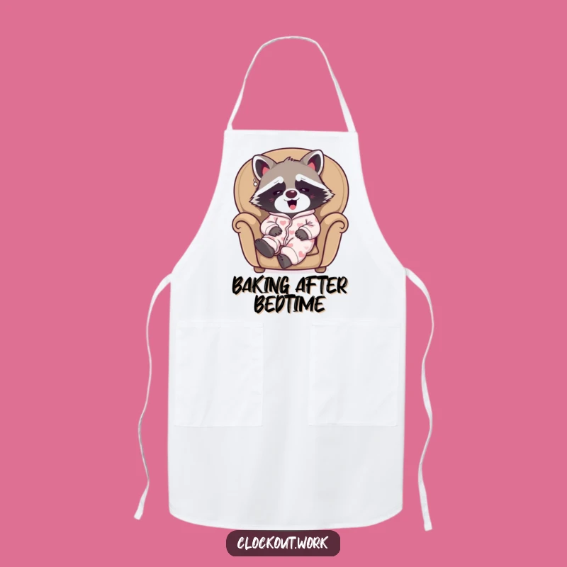 Funny Raccoon Pajamas Apron: Kitchen Comfort for Relaxed Cooks