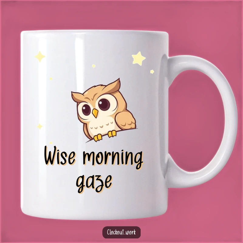 Funny Curious Owl Night Sky Mug: A Wise & Whimsical Gift for Stargazers