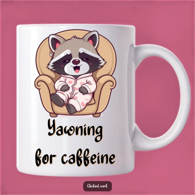 Funny Raccoon Pajamas Mug: Sleepy Retro Comfort Gift for Fans