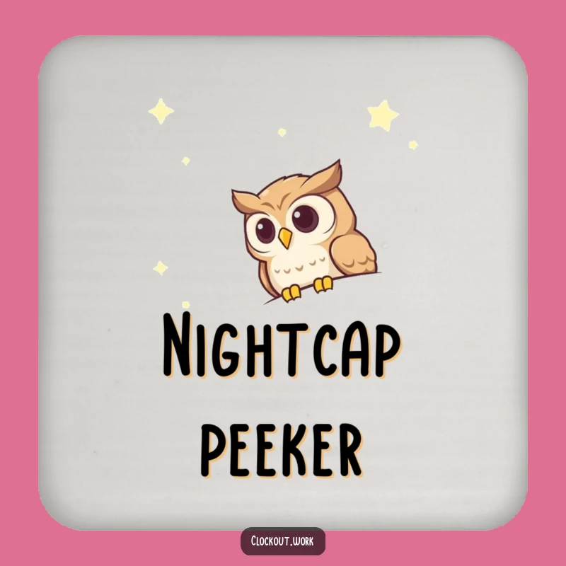 Funny Curious Owl Night Sky Coaster: Protect Surfaces with Nocturnal Charm