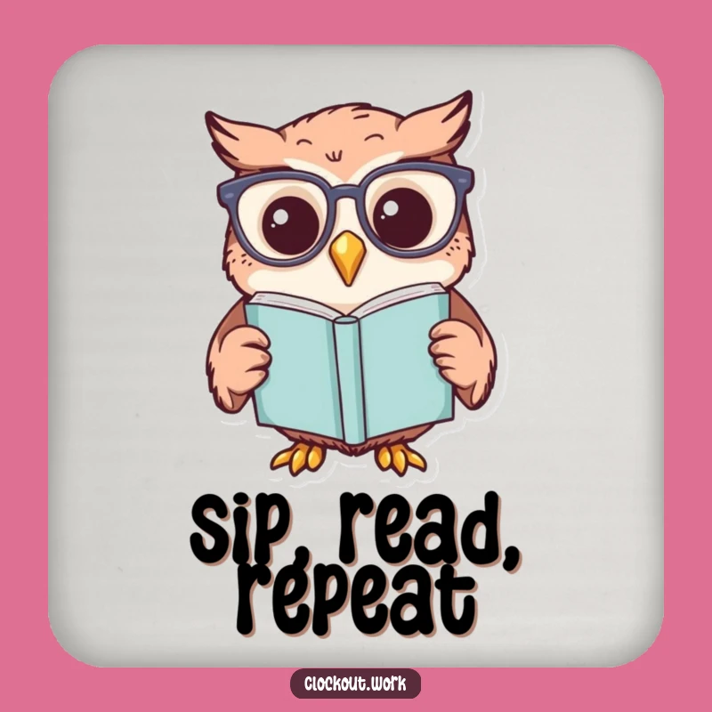 Funny Owl Book Coaster: Protect Surfaces with Literary Wit