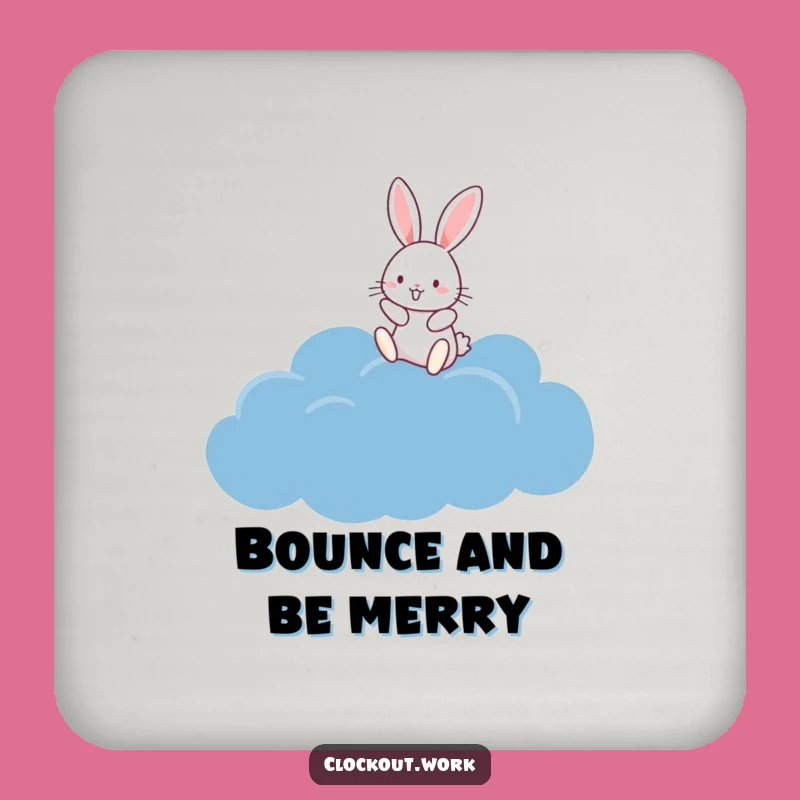 Funny Rabbit Cloud Hopper Coaster: Protect Surfaces with Dreamy Whimsy