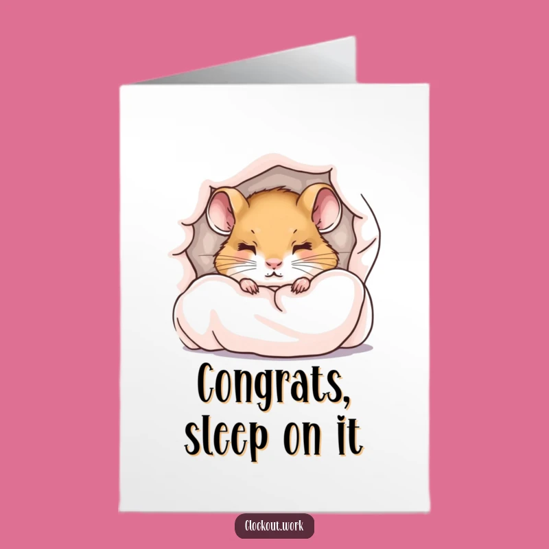 Free Printable Congrats Card: Sleepy Dormouse - Cute Celebration Downloadable Gift!
