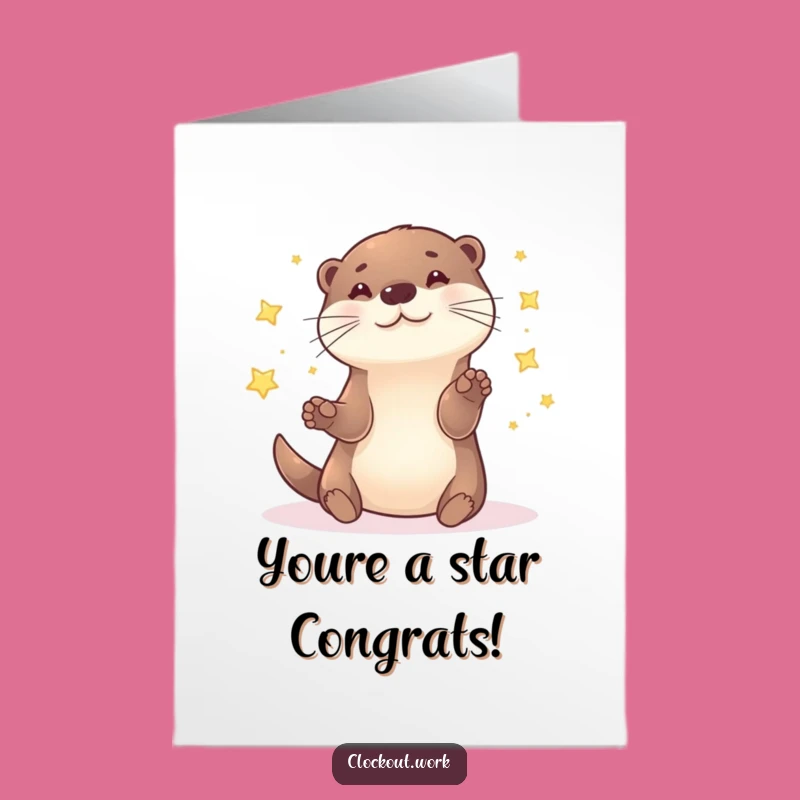 Free Printable Congratulations Card: Otter Star Juggler, Celebrate with Humor