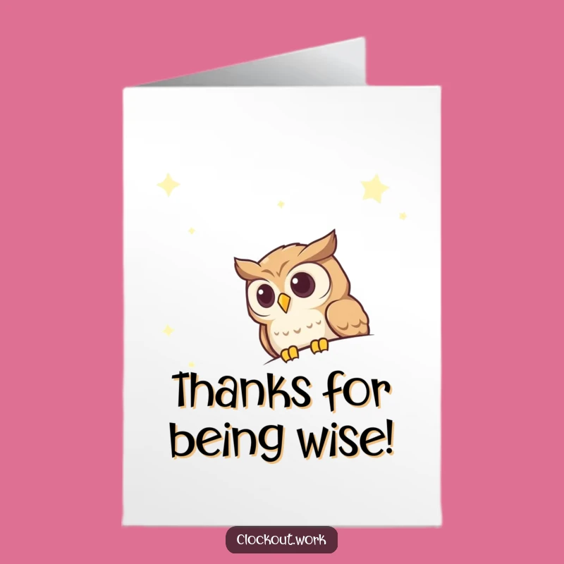 Free Printable Thank You Card: Owl Star Watcher, Thoughtful Gratitude Download