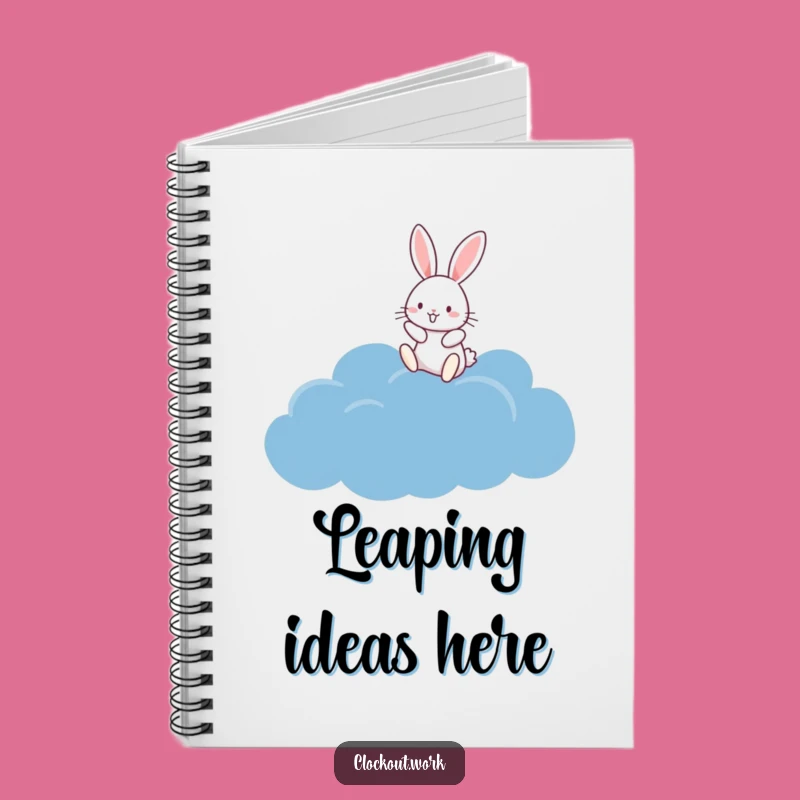 Funny Rabbit Cloud Hopper Notebook: Jot Down Your Happy Thoughts