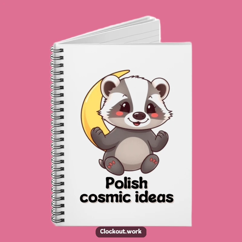 Funny Badger Moon Polisher Notebook: Jot Down Ideas with Celestial Charm