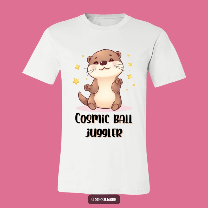 Funny Otter Star Juggler T-Shirt: Wear Your Cosmic Joy with this Playful Creature Tee