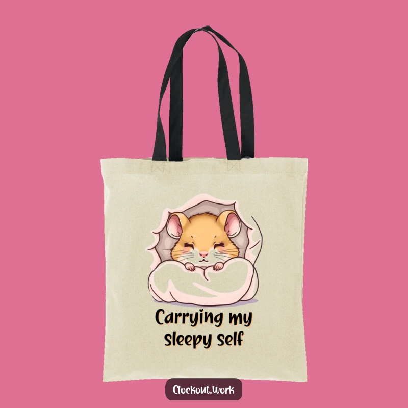 Funny Dormouse Sleepy Tote Bag: Carry Your Comfort and Dreams