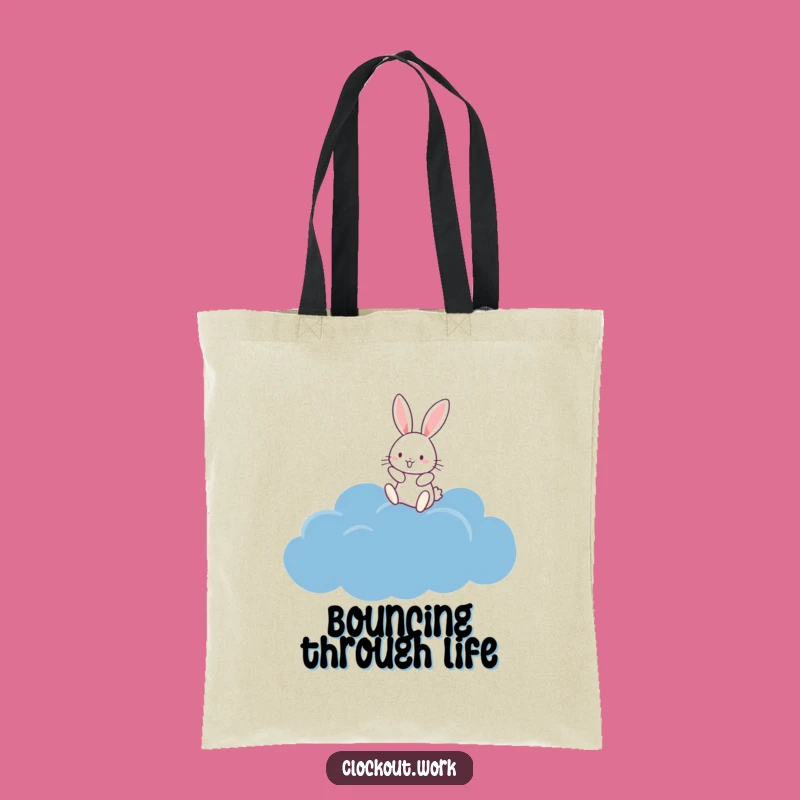 Funny Rabbit Cloud Hopper Tote Bag: Carry Your Dreams with Whimsical Style