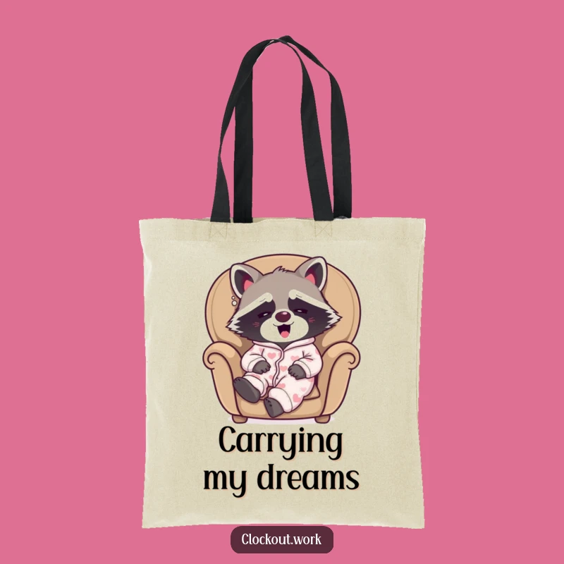 Funny Raccoon Pajamas Tote Bag: Carry Your Comfort in Style